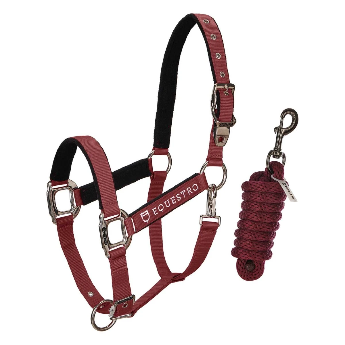 Equestro Cavezza Shiny Fittings imbottita con lunghina