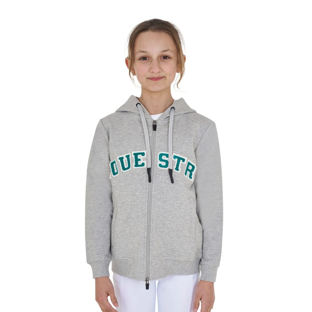 Equestro Felpa bambino con cappuccio e zip - scritta spugna