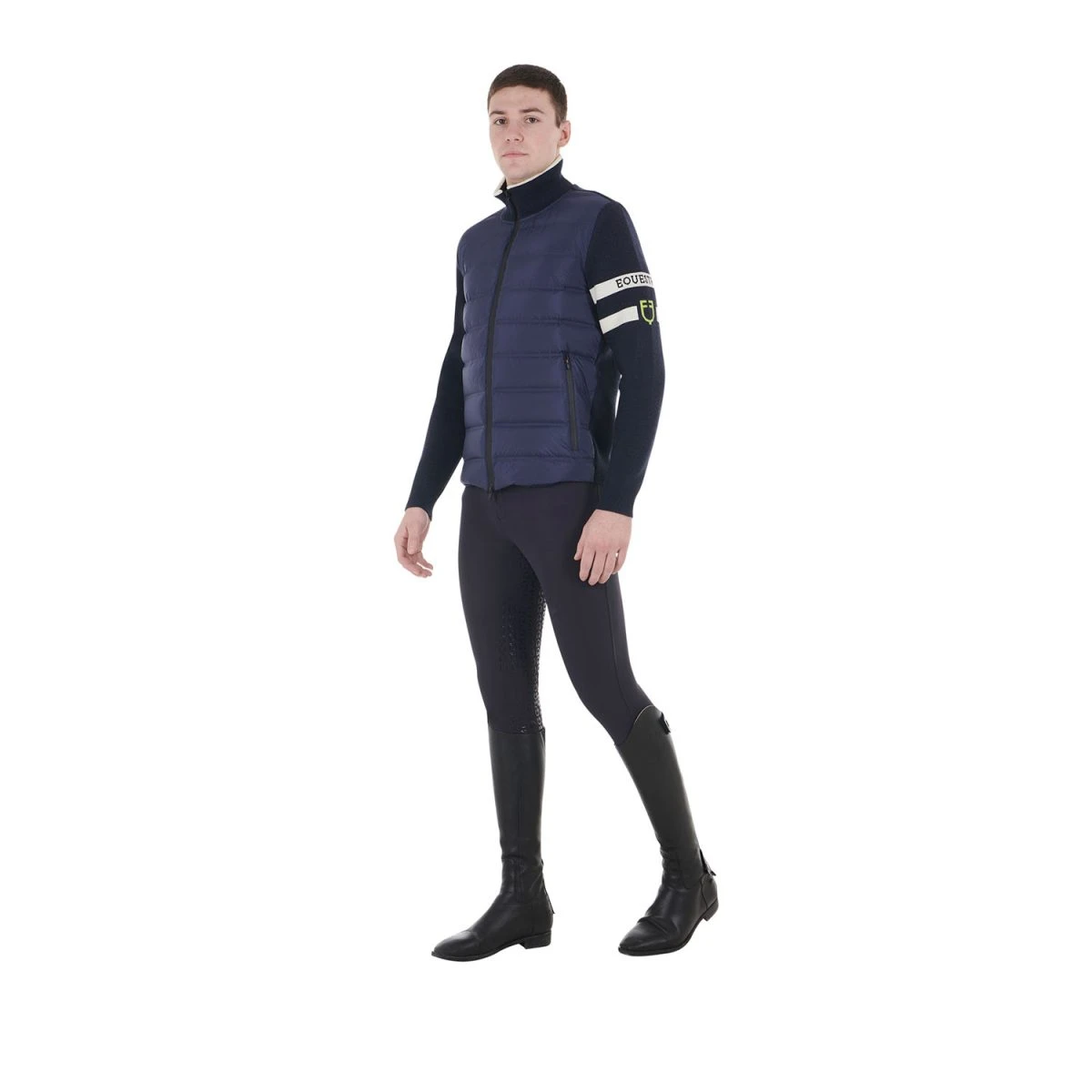 Equestro Giacca Uomo in Nylon e Maglia con Imbottitura in Piuma - XS Blu Navy - foto 6