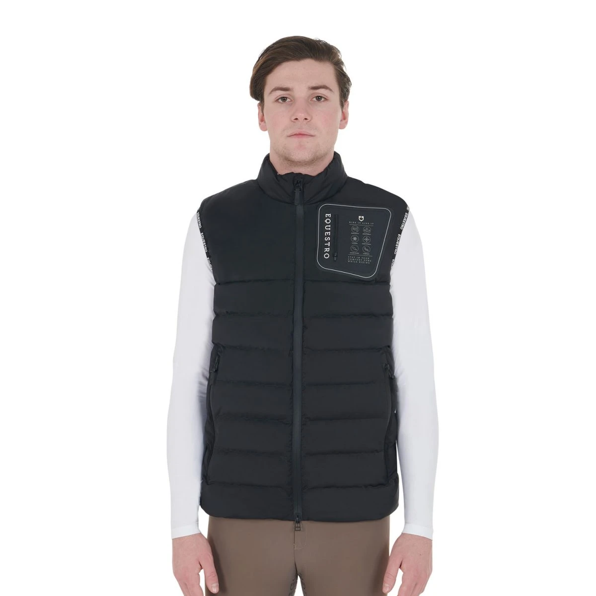 Equestro Smanicato Uomo in Tessuto Elasticizzato con Patch Siliconica