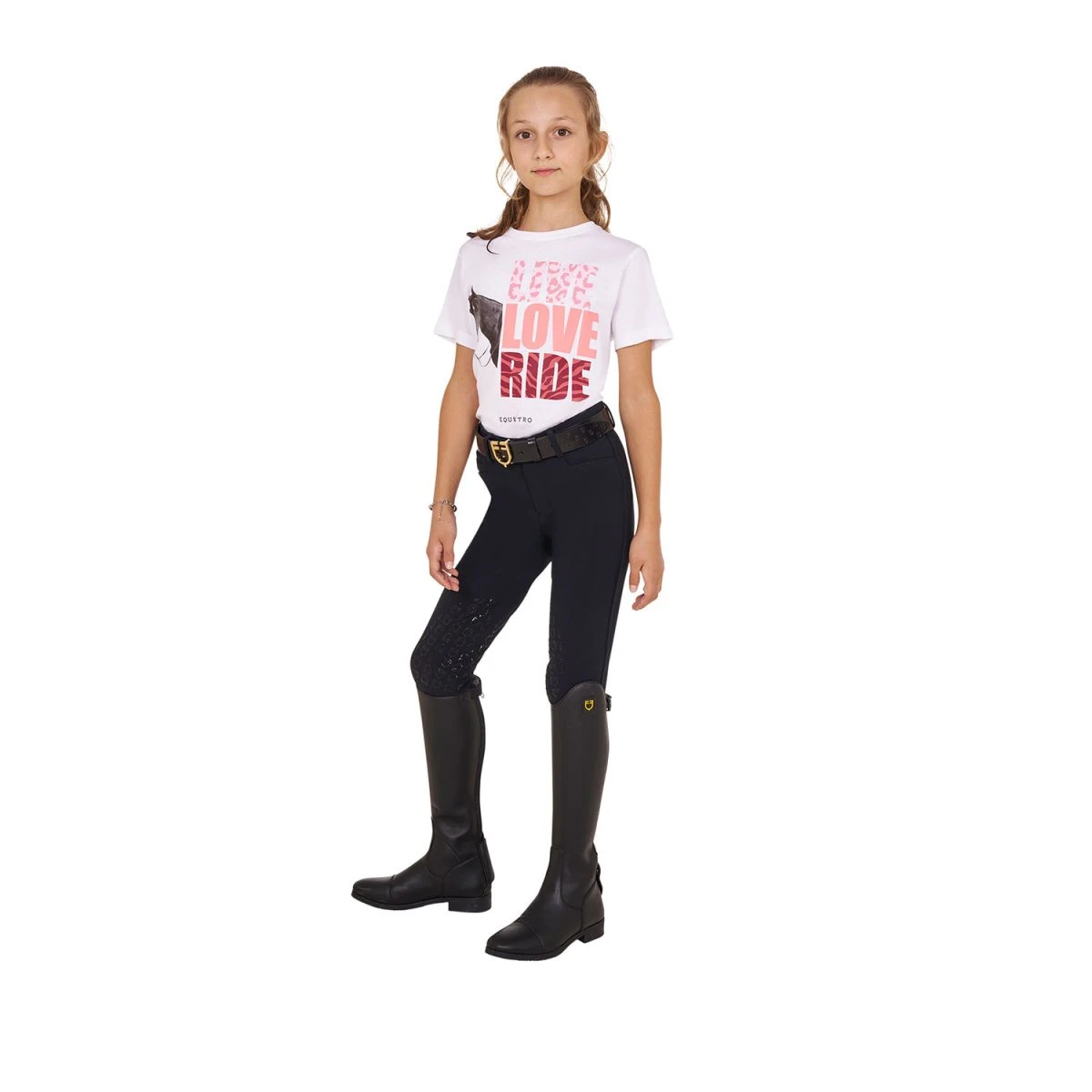 Equestro T-shirt bambina Live Love Ride in cotone - 14 Years Bianco - foto 4