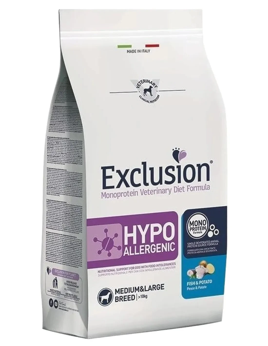 Exclusion Hypoallergenic Pesce e Patate crocchette cane Medium Large