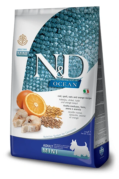 Farmina N&D Ocean Ancestral Adult Mini Merluzzo crocchette per cani piccoli