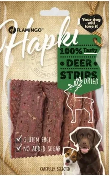Flamingo Hapki Strisce Cervo 85 g, snack per cani