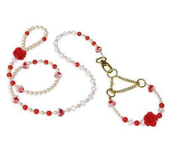 Guinzaglio Ruby con collare Paruredi Perle - Ferplast