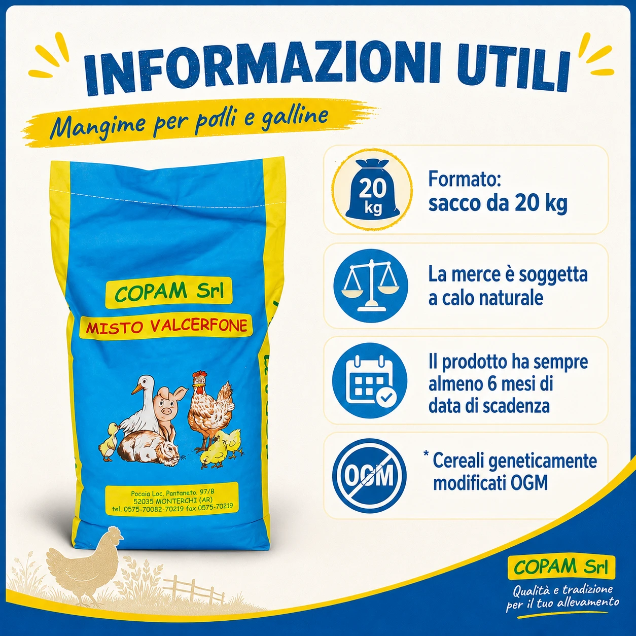 Info utili Pastone Intrisa per Polli in Farina Valcerfone