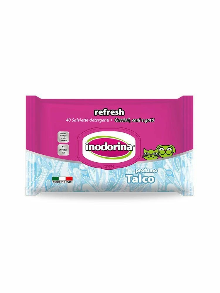 Inodorina Salviette al Talco per Cani - 40 pz