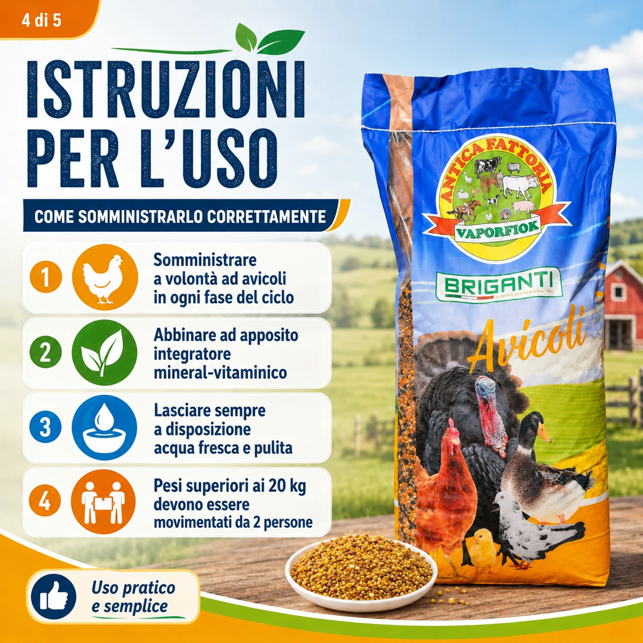 istruzioni per l'uso