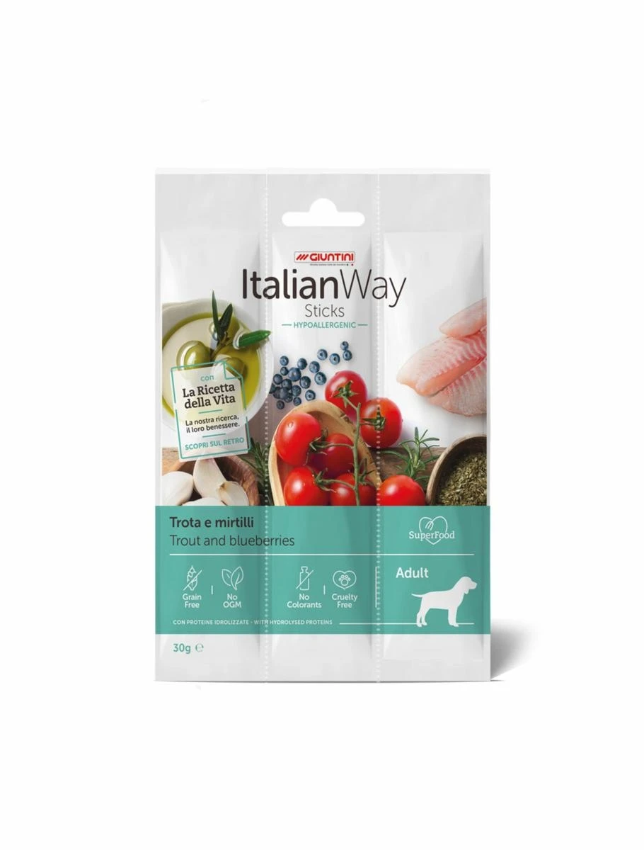 Italian Way Dog Steril Trota/Mirtillo 30g - Giuntini