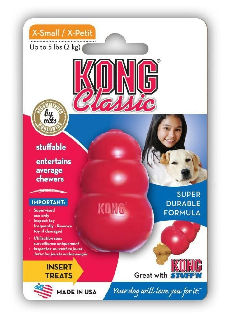 KONG Classic XSmall - gioco in gomma naturale rossa, formato XSmall