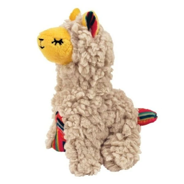 Gioco per gatti KONG Lama Softies Buzzy a forma di lama beige con catnip