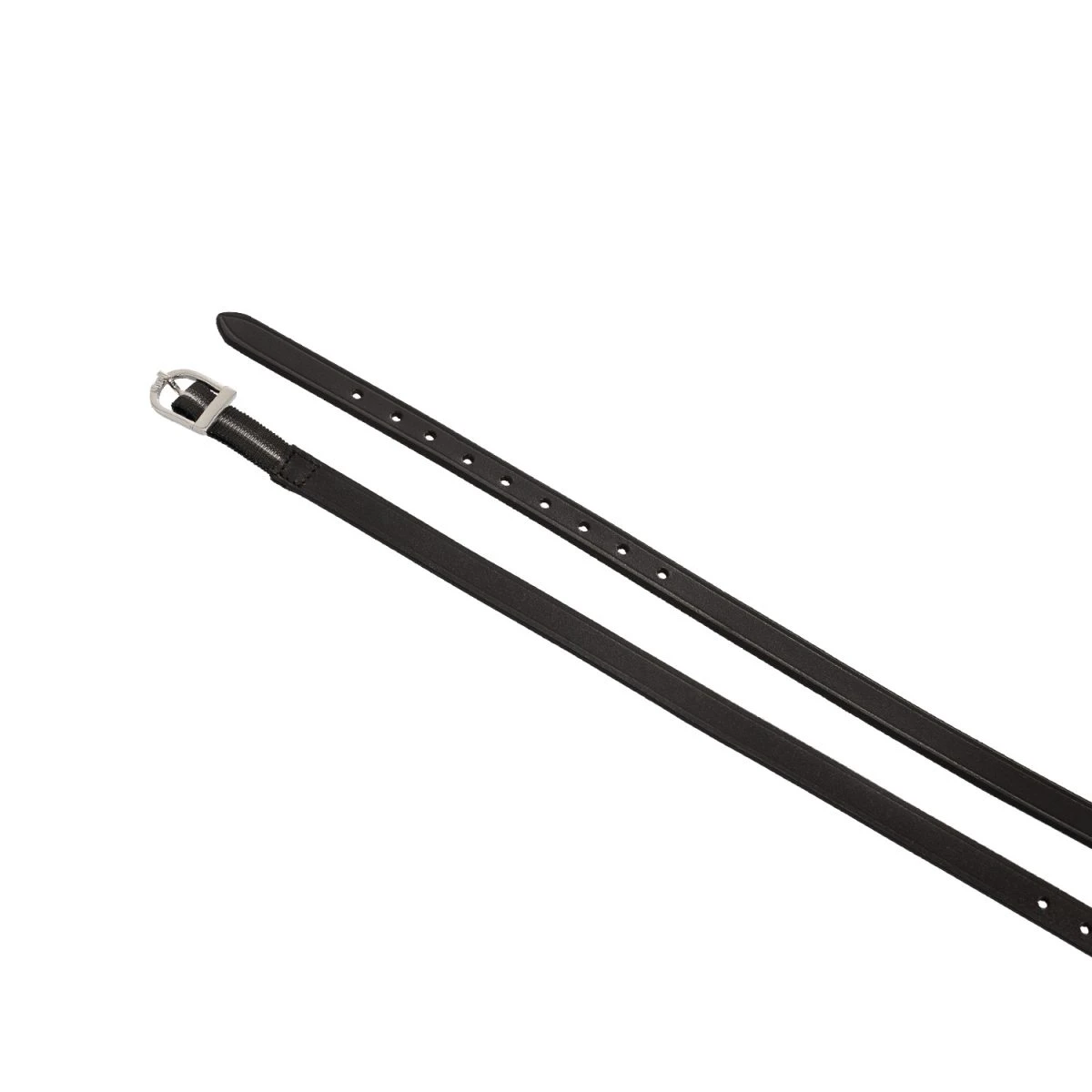 Lacciolini per speroni in cuoio con elastico - Equestro - Nero
