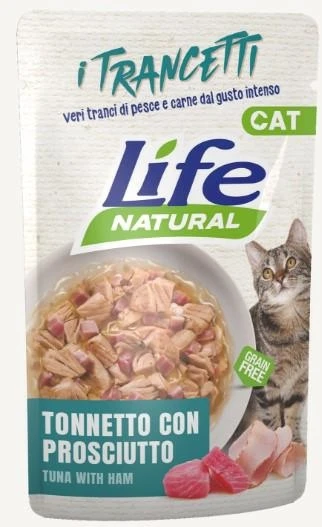 Lifepet Lifecat Buste 30 x 55 g Trancetti Tonnetto/Prosciutto