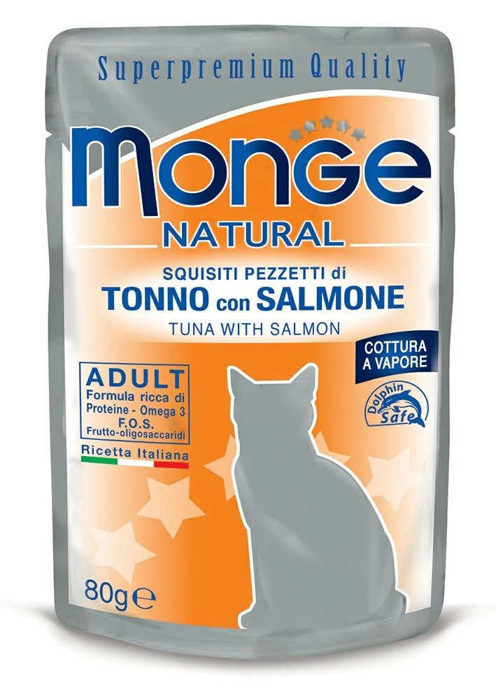Monge Cat Buste Tonno/Salmone 24x80 g - Monge Superpremium