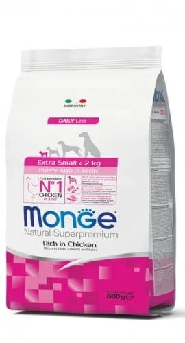 Monge Superpremium Extra Small Puppy & Junior per cuccioli - Pollo 800 gr