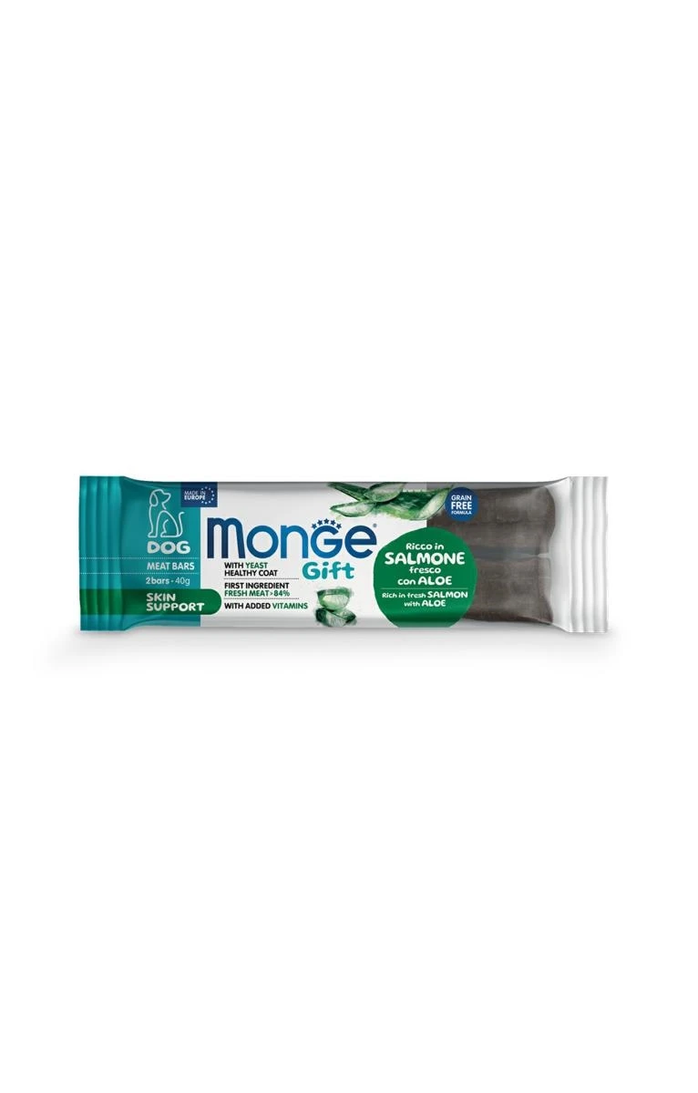 Monge Gift Dog Meat Bars Skin Support Salmone/Aloe 40 g - Monge Superpremium