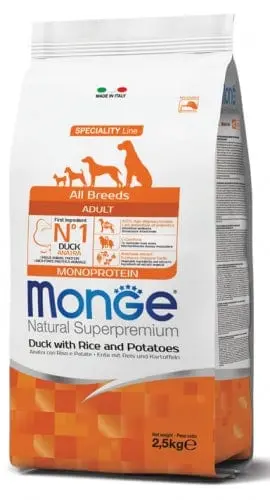 Monge Superpremium All Breeds Adult  per Cani - Anatra con Riso e Patate