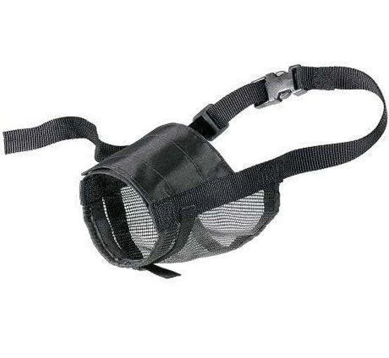 Museruola cani Ferplast Muzzle Net nera in rete con cinturino regolabile