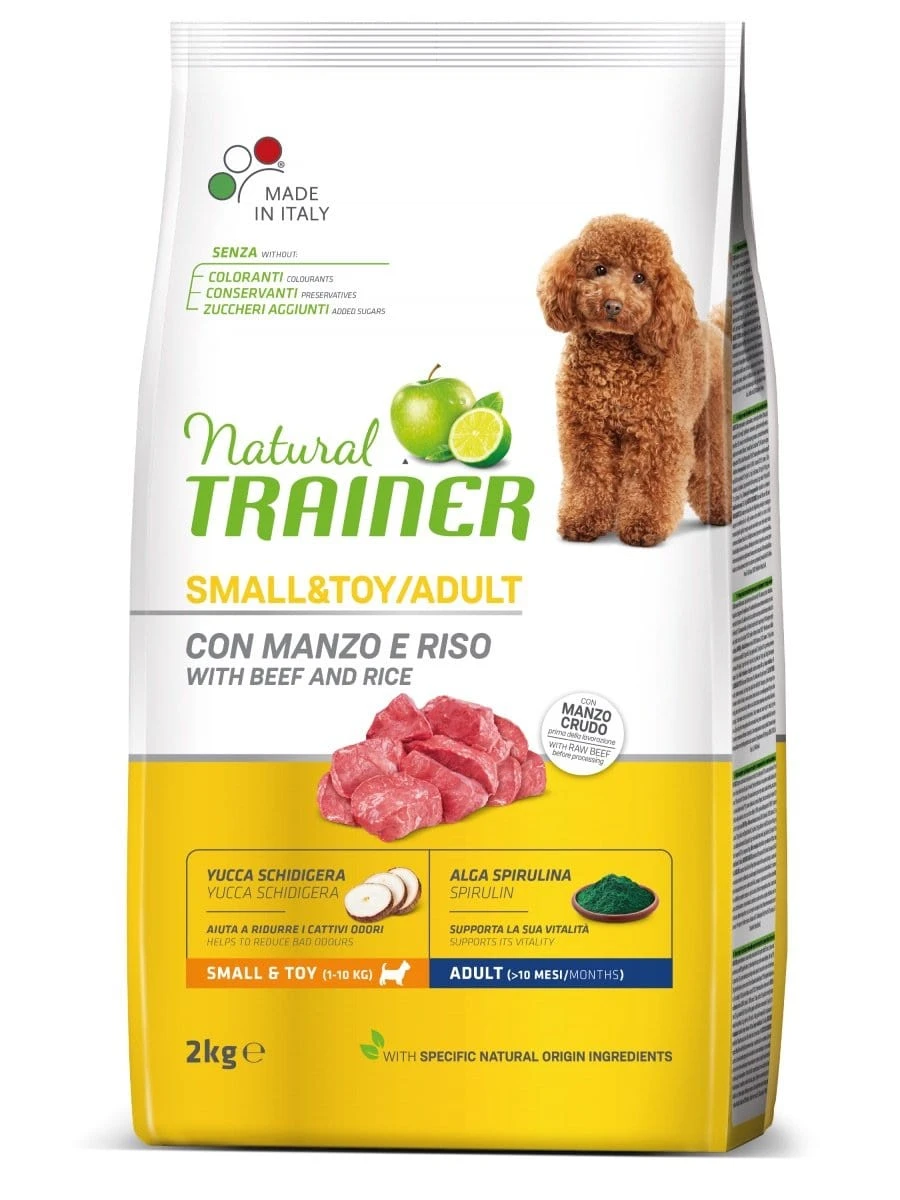 Natural Trainer Adult Small Toy con Manzo crocchette per cani piccoli