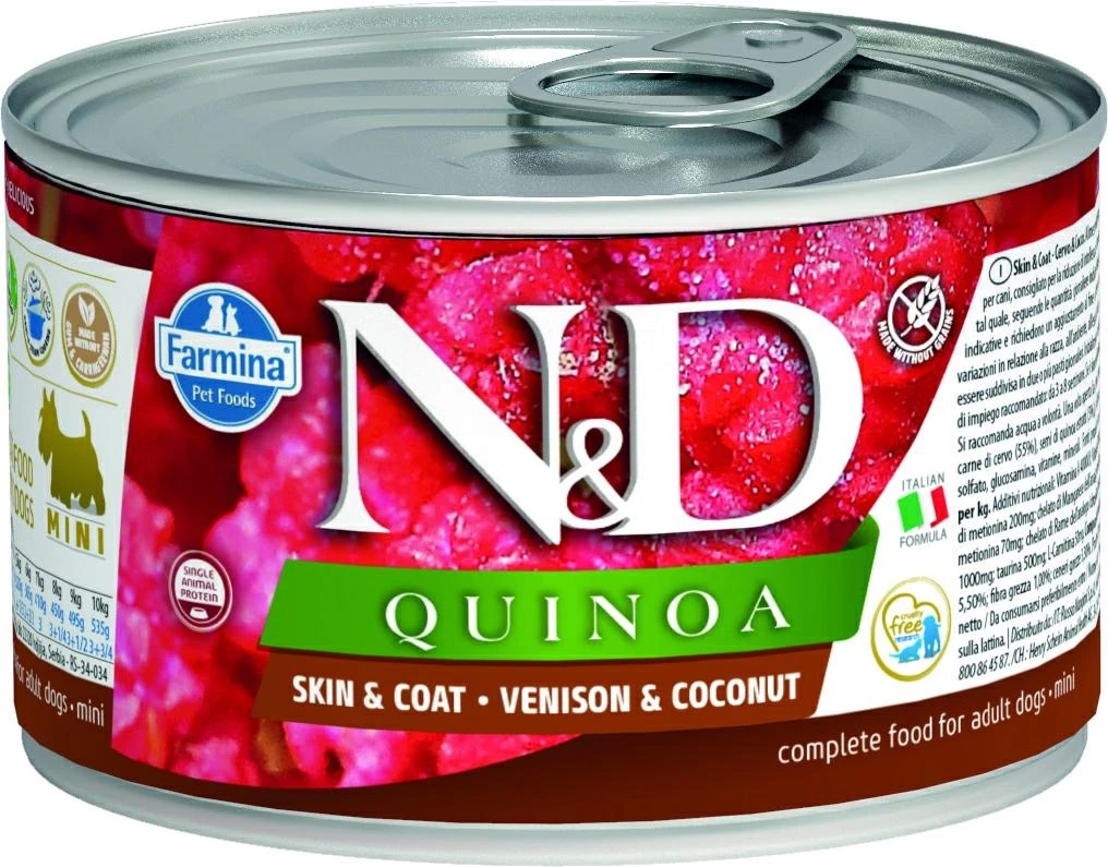 ND Um Dog Quinoa Skin Cervo/Cocco 140g - Farmina