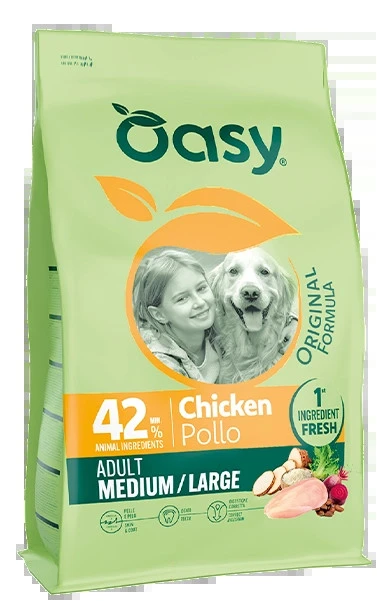 Oasy Adult Medium Large Pollo crocchette per cane adulto medium large 10 kg