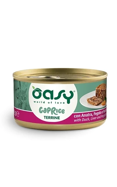 Oasy Caprice Terrina Gatto con anatra e verdure in lattina da 85 g