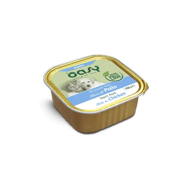 Oasy Delizioso Paté - Puppy & Junior - Ricco di Pollo - 150 gr