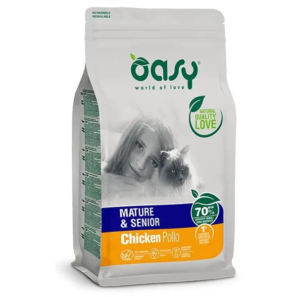 Oasy Lifestage Mature & Senior gatto al Pollo - 1,5 kg