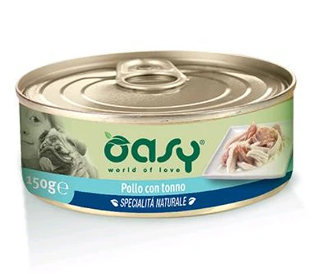 Oasy POLLO CON TONNO - Umido naturale cani - Gr.150 - Foto 1