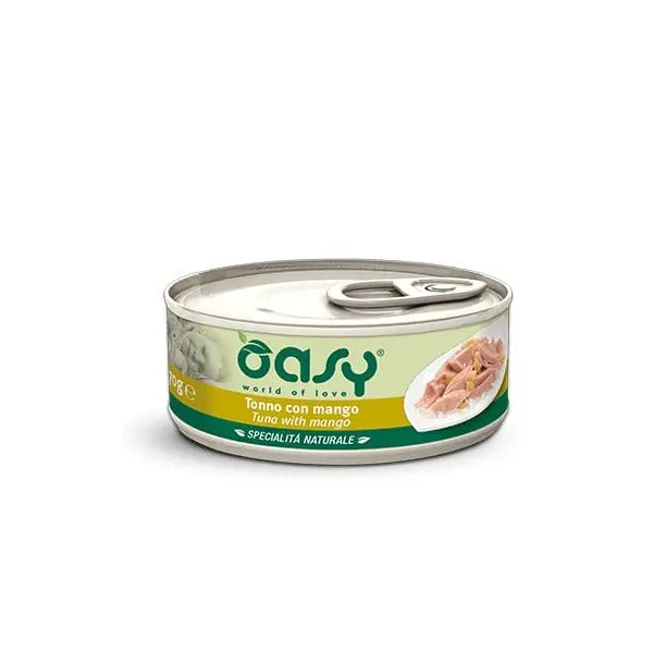 Oasy Specialità Naturale Lattine - Umido per Gatti - 150 gr / Tonno e Mango
