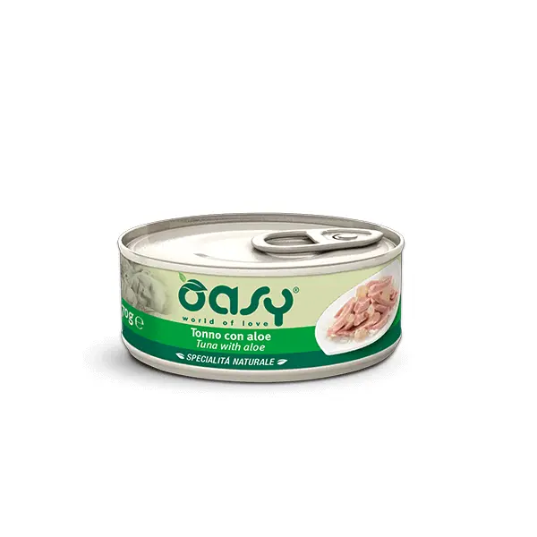 Oasy Specialità Naturale Lattine - Umido per Gatti - 70 gr / Tonno con Aloe