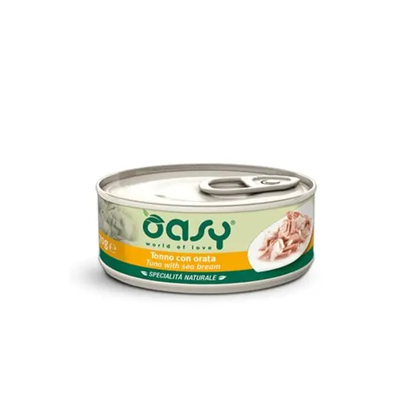Oasy Specialità Naturale Lattine - Umido per Gatti - 70 gr / Tonno con Orata