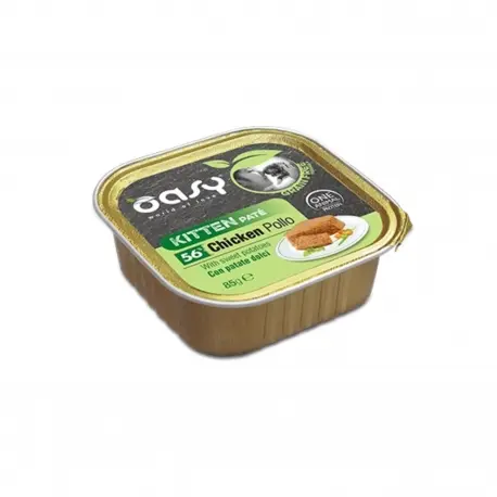 Oasy Wet Cat GRAIN FREE - KITTEN POLLO CON PATATE DOLCI - Vaschetta 85 gr