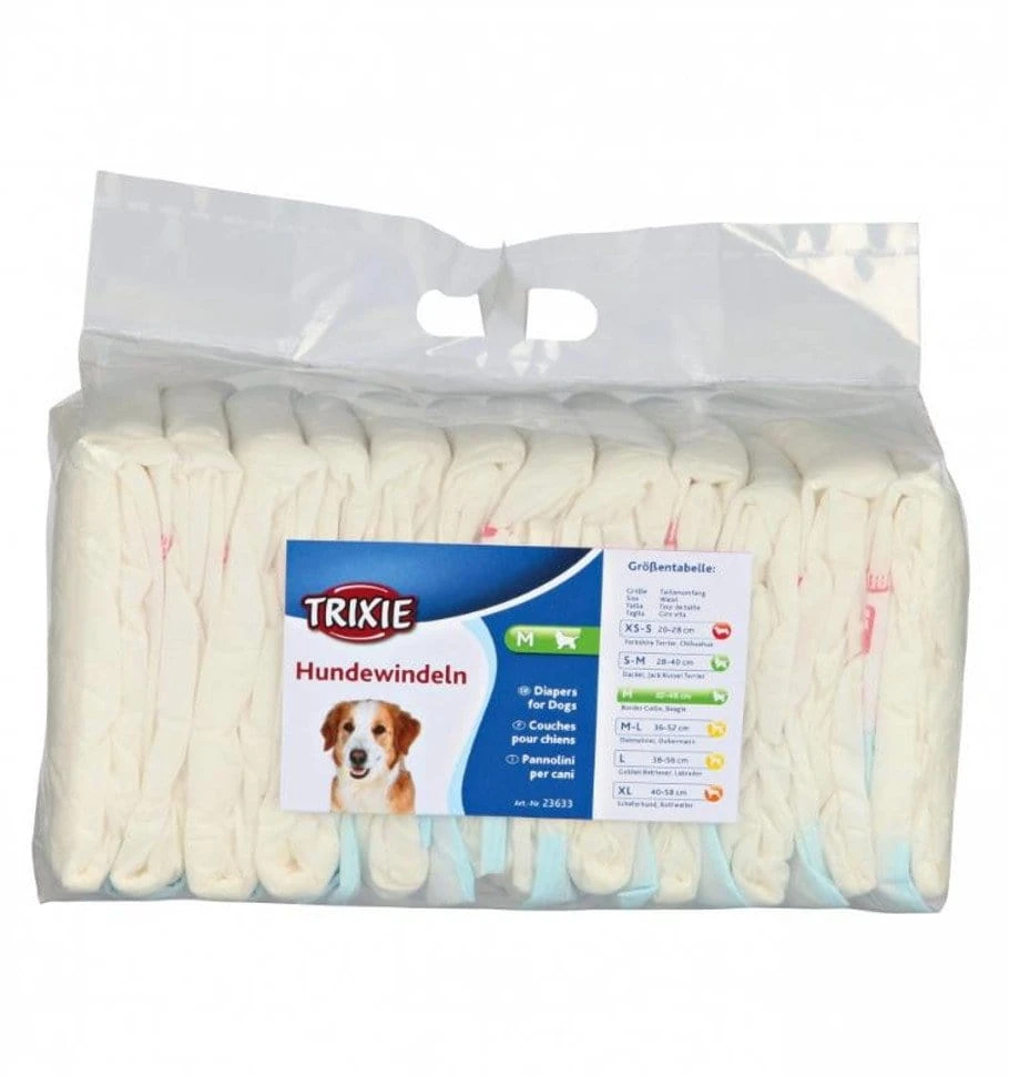 Pannolini per cani femmine Trixie bianchi in confezione da 12 pezzi