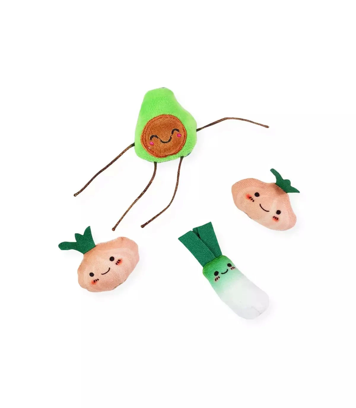 Peluche per gatti Orto Belli Ferribiella, set di 4 giochi a tema orto