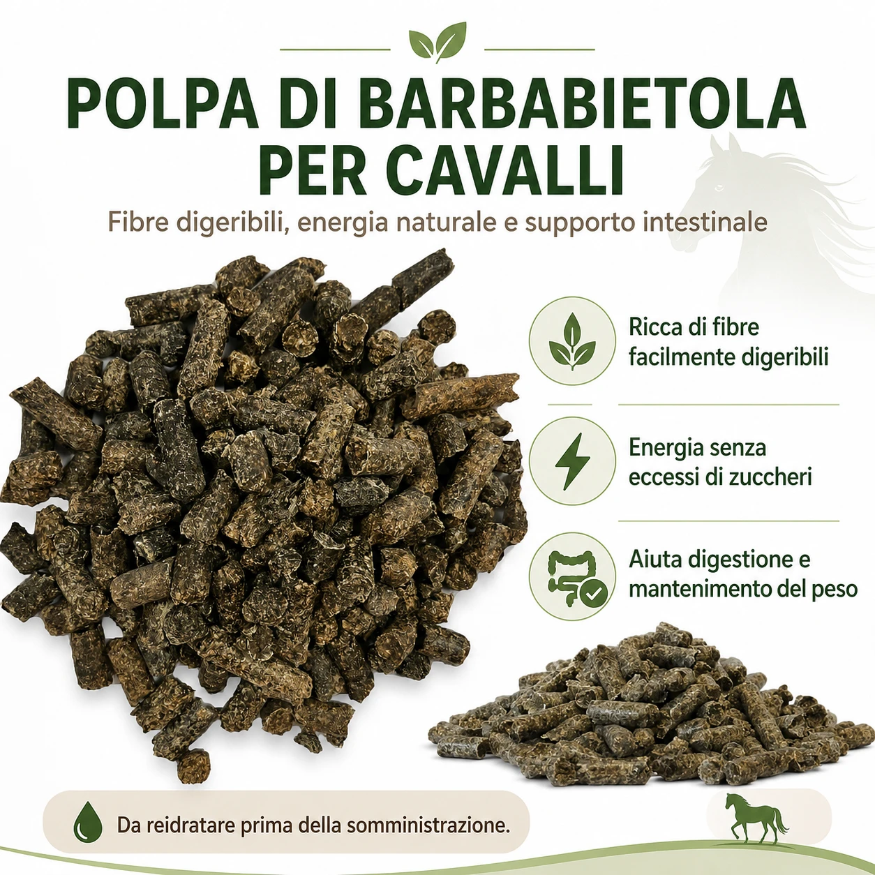 polpa di barbabietola per cavalli