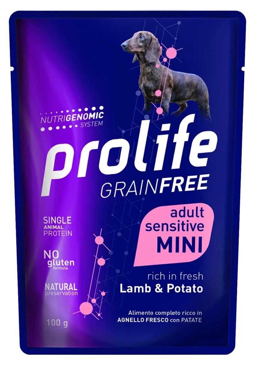Prolife Dog UM Grain Free Bustine Mini Agnello/Patate 10 x 100g