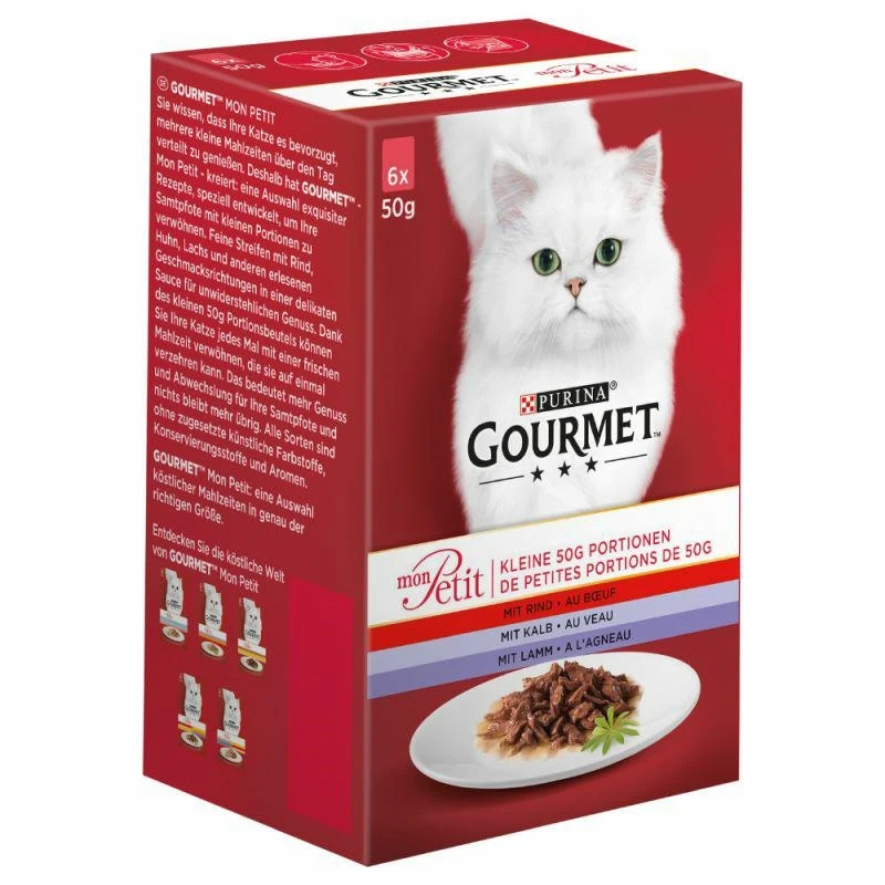 Purina Gourmet Mon Petit Manzo Vitello Agnello confezione 6x50g