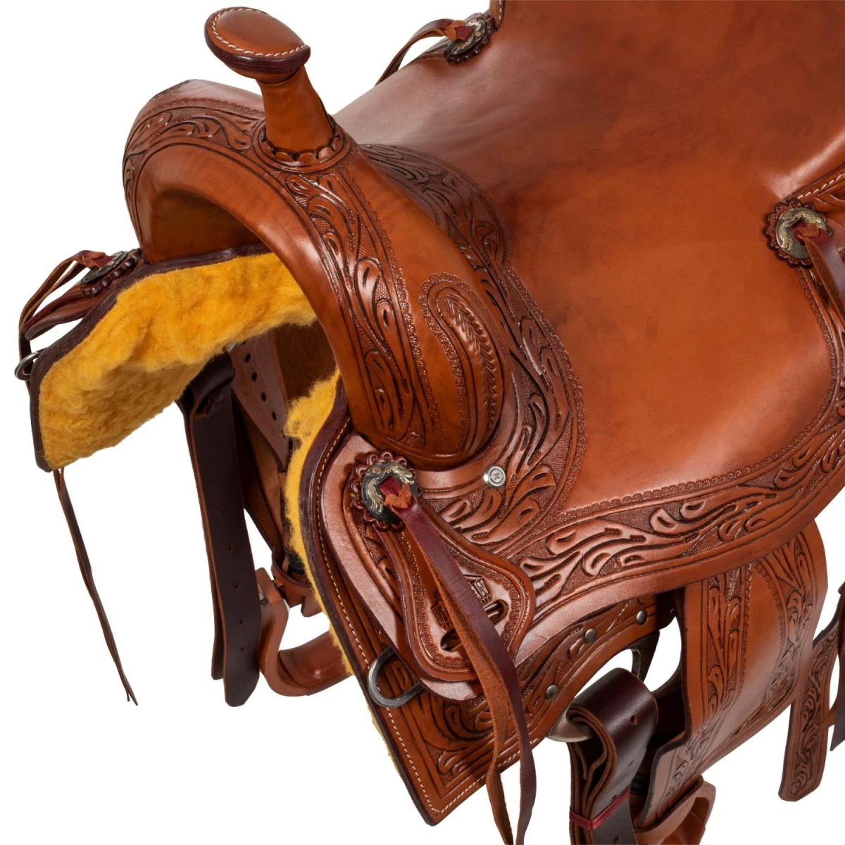 Sella Western Working Cow Border Stamp McBryan - 16" Castagna - foto 4