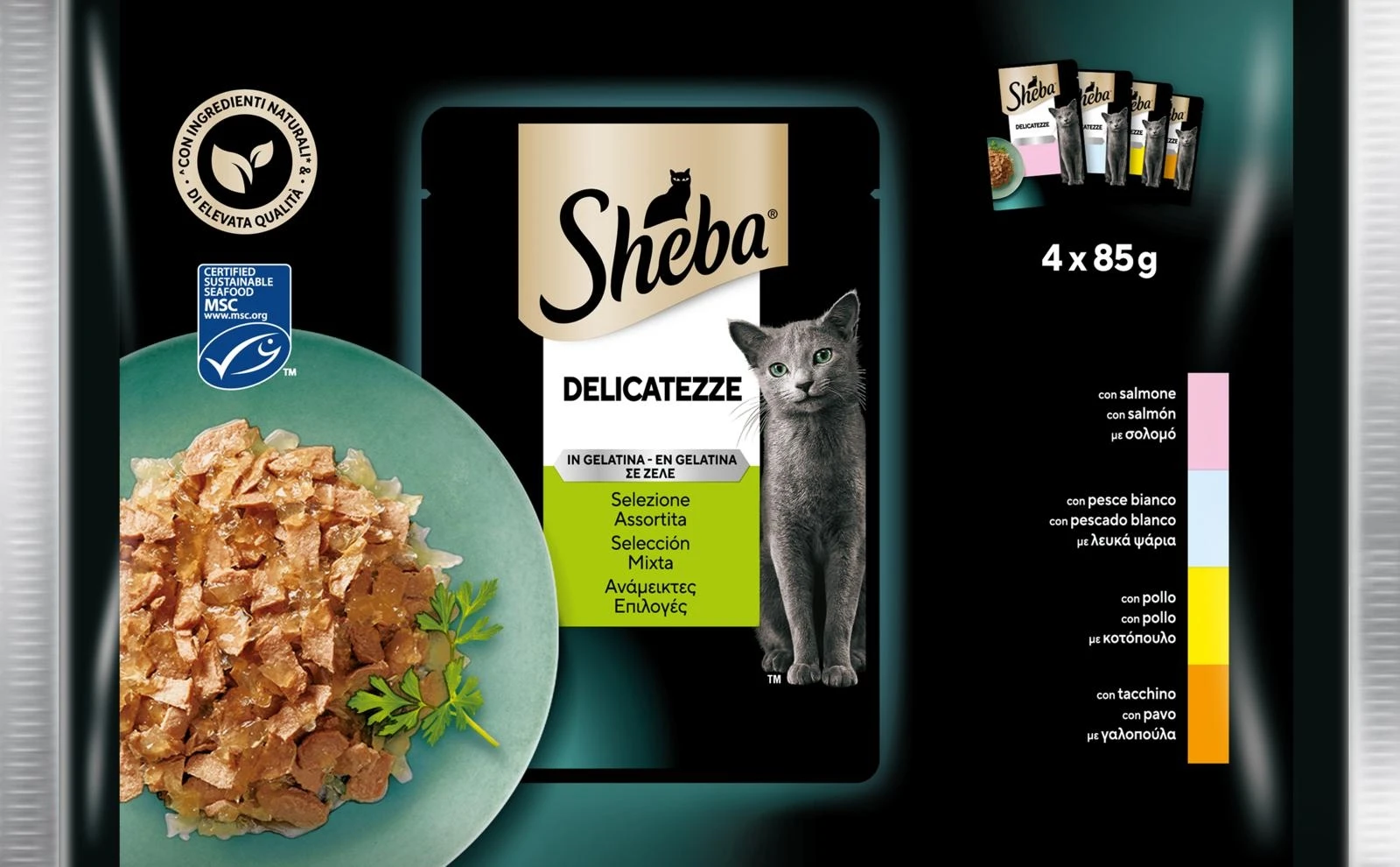 Sheba Delicatezze in Gelatina Selezione Assortita 4 x 85 g