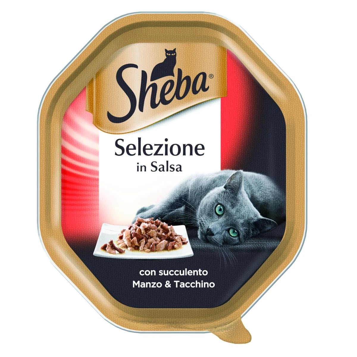 Sheba Vaschette Selezione in Salsa Manzo e Tacchino 22x85 g