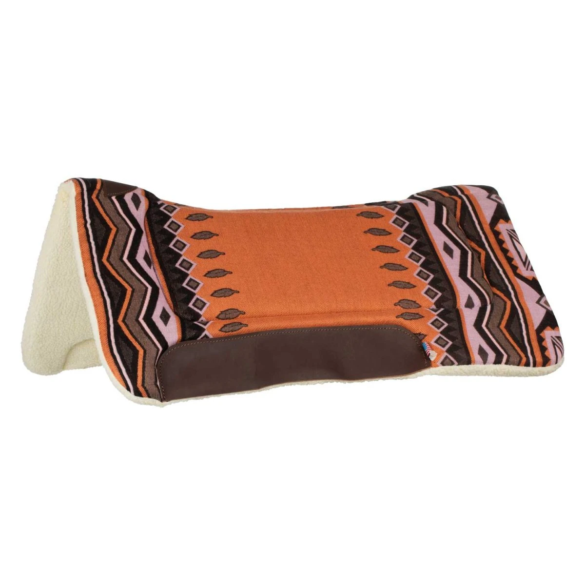 Sottosella Western Pool's in eco lana con inserti in pelle 85 x 87