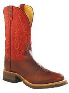 Stivali Western Old West Bicolore Marrone-Rossiccio A Punta Tonda - Taglia 38