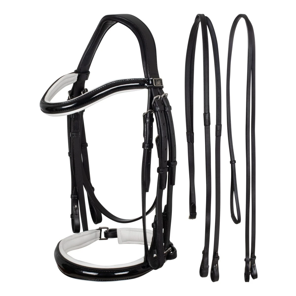 Supreme Briglia Dressage in Cuoio con Imbottitura Bianca