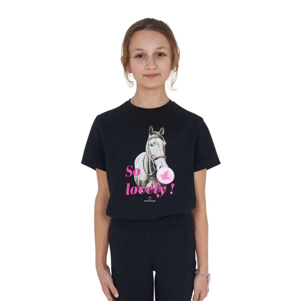 T-shirt bambina Equestro So Lovely in 100% cotone