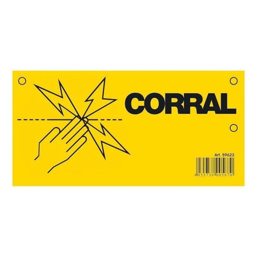 Targa segnaletica recinto elettrico Corral gialla 20x12 cm