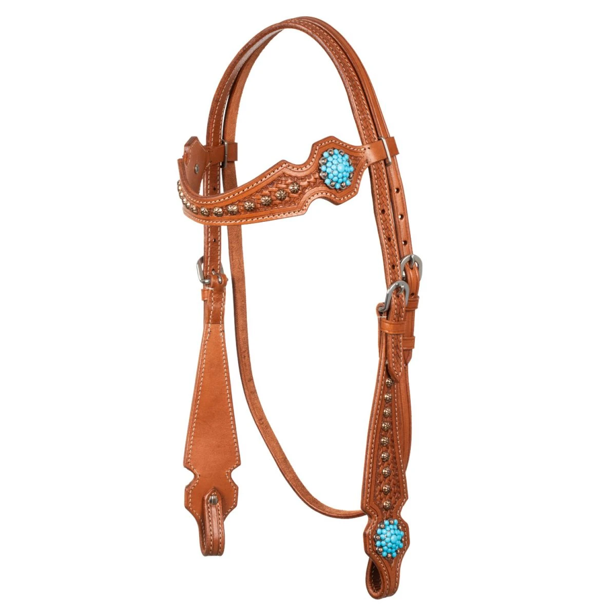 Testiera briglia Western con perline blu - Pool's