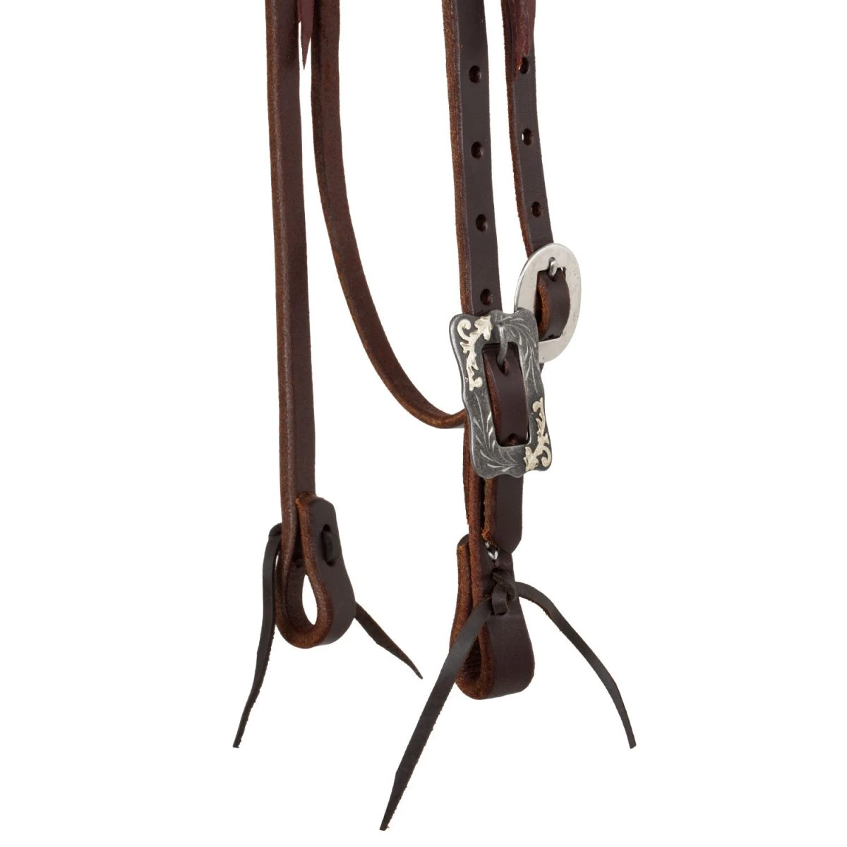 Testiera Western Browband con Fibbie Acciaio Nero - Berlin Custom Leather - Unica Marrone - foto 3