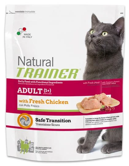 Trainer NATURAL ADULT CON POLLO FRESCO - Secco gatto adulto Kg. 3 - Foto 1