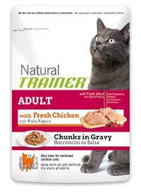 Trainer NATURAL ADULT CON POLLO FRESCO - Umido gatto 12 bustine Gr. 85 - Foto 1